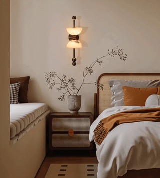 Duo Alabaster Wall Lamp-Neutral Decor
