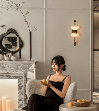 Duo Alabaster Wall Lamp-Neutral Decor