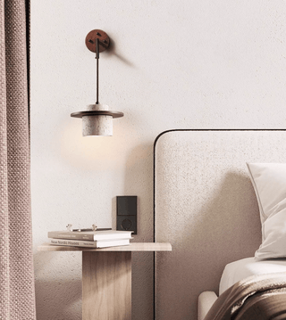 Cylindrical Stone Sconce-Neutral Decor