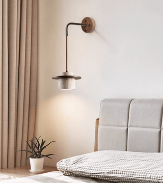 Cylindrical Stone Sconce-Neutral Decor