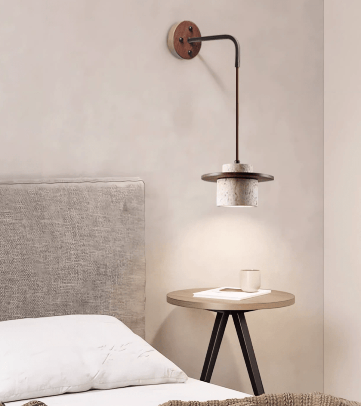 Cylindrical Stone Sconce-Neutral Decor