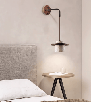 Cylindrical Stone Sconce-Neutral Decor