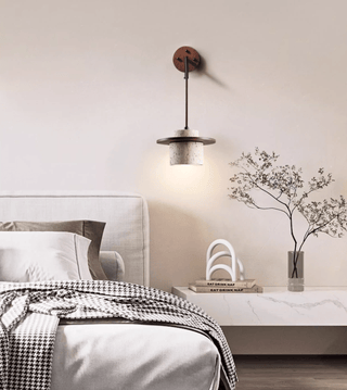 Cylindrical Stone Sconce-Neutral Decor