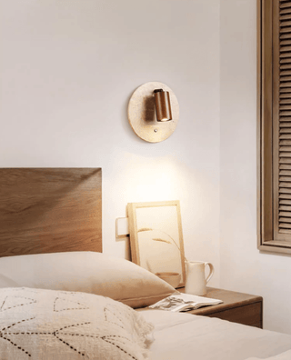 Travertine Spot Wall Sconce-Neutral Decor