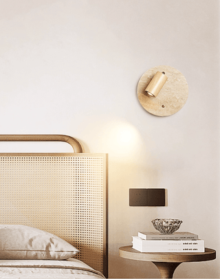 Travertine Spot Wall Sconce-Neutral Decor