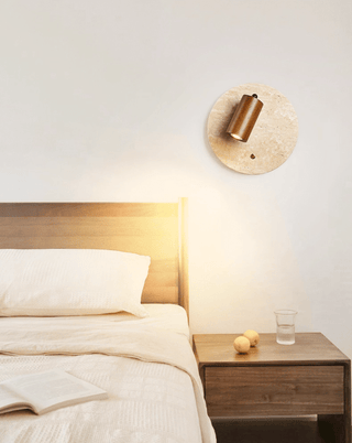 Travertine Spot Wall Sconce-Neutral Decor