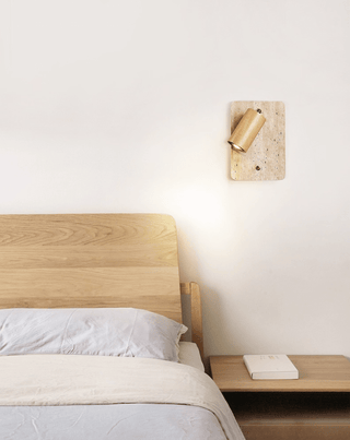 Travertine Spot Wall Sconce-Neutral Decor