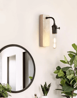 Industrial Stone Sconce-Neutral Decor