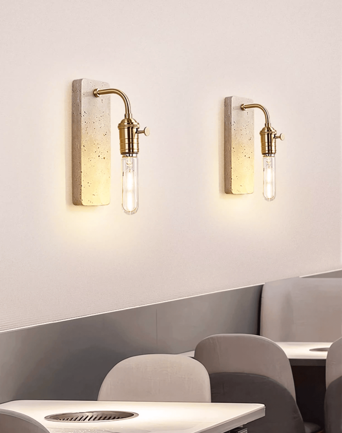 Industrial Stone Sconce-Neutral Decor