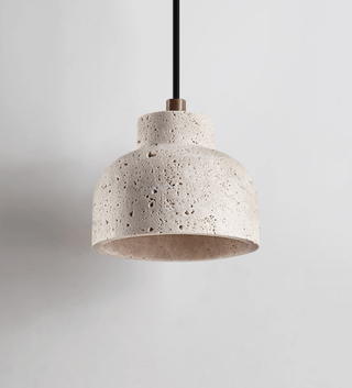 Travertine Bell Pendant Lamp-Neutral Decor