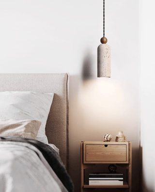 Cylinder Wood Bead Pendant Light-Neutral Decor