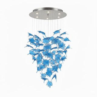 Multicolor Crystal Maple Leaf Chandelier-Neutral Decor