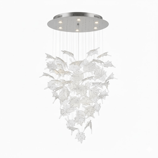 Multicolor Crystal Maple Leaf Chandelier-Neutral Decor