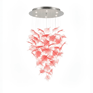 Multicolor Crystal Maple Leaf Chandelier-Neutral Decor