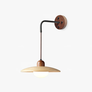 Wooden Saucer Wall Sconce-Neutral Decor