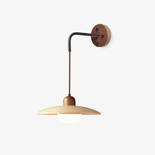 Wooden Saucer Wall Sconce-Neutral Decor
