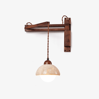 Adjustable Travertine Dome Wall Sconce-Neutral Decor
