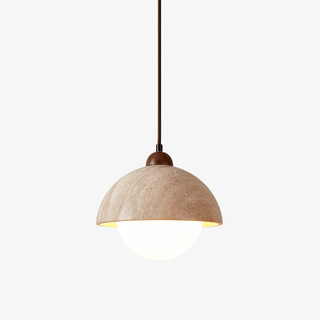 Dome Travertine Pendant Lamp-Neutral Decor