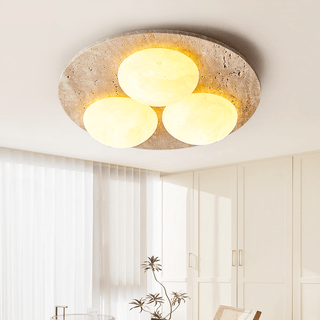 Trio Travertine Ceiling Light-Neutral Decor
