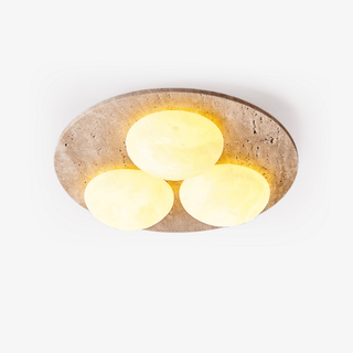 Trio Travertine Ceiling Light-Neutral Decor