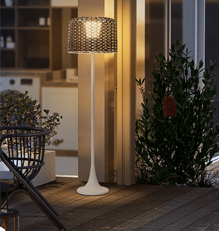 Callum Woven Solar Floor Lamp-Neutral Decor