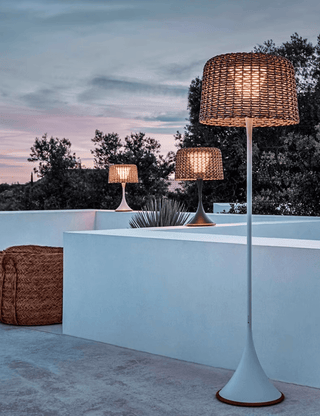 Callum Woven Solar Floor Lamp-Neutral Decor