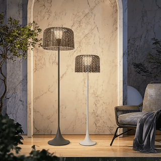 Callum Woven Solar Floor Lamp-Neutral Decor