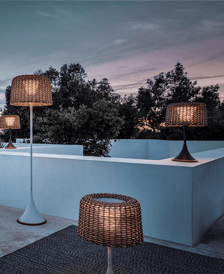 Callum Woven Solar Floor Lamp-Neutral Decor