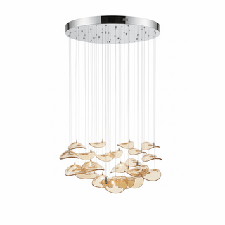 Wave Floating Leaf Chandelier-Neutral Decor