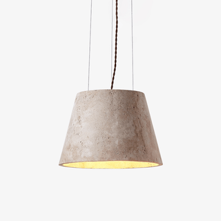 Travertine Cone Pendant Lamp-Neutral Decor