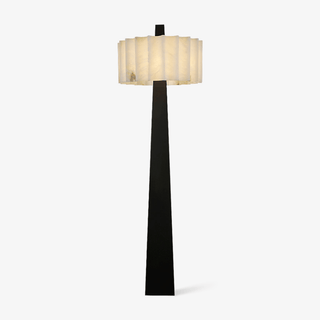 Origami Pleat Alabaster Floor Lamp-Neutral Decor