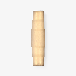 Tiered Alabaster Column Sconce-Neutral Decor