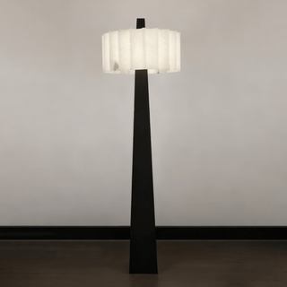Origami Pleat Alabaster Floor Lamp-Neutral Decor