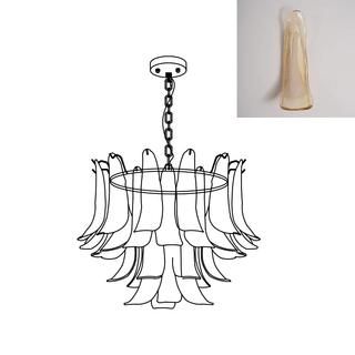 Glass Leaf Chandelier-Neutral Decor