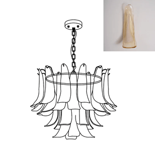 Glass Leaf Chandelier-Neutral Decor