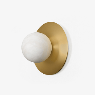 Round Alabaster Orb Sconce-Neutral Decor