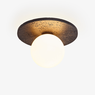 Otto Plafonnier Travertin Noir Globe