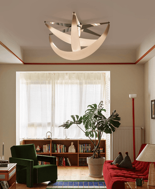 Maia Plafonnier Contemporaine en Résine Blanche
