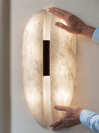 Alabaster Veil Wall Sconce-Neutral Decor