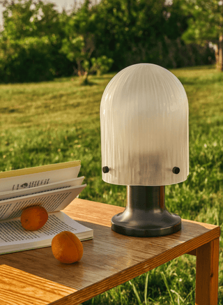 Aura Fluted Table Lamp-Neutral Decor