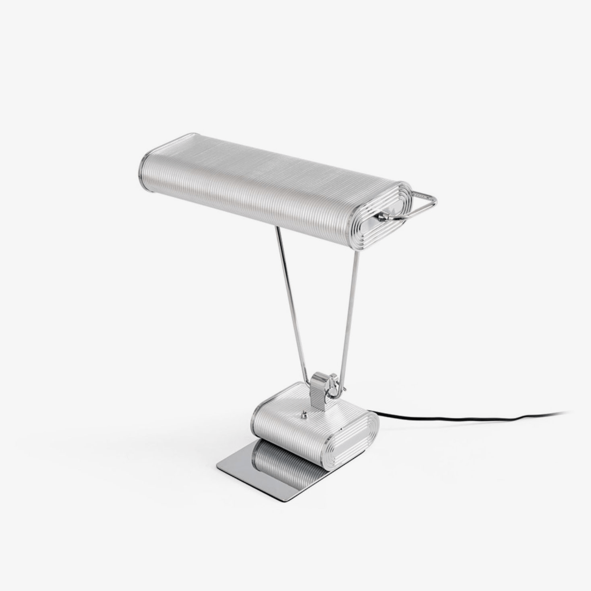 Chrome Coiled Wire Desk Lamp-Neutral Decor