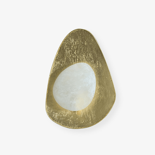 Organic Gilded Pebble Alabaster Sconce-Neutral Decor