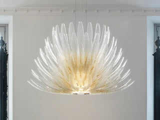 Aurelia Glass Petal Chandelier-Neutral Decor