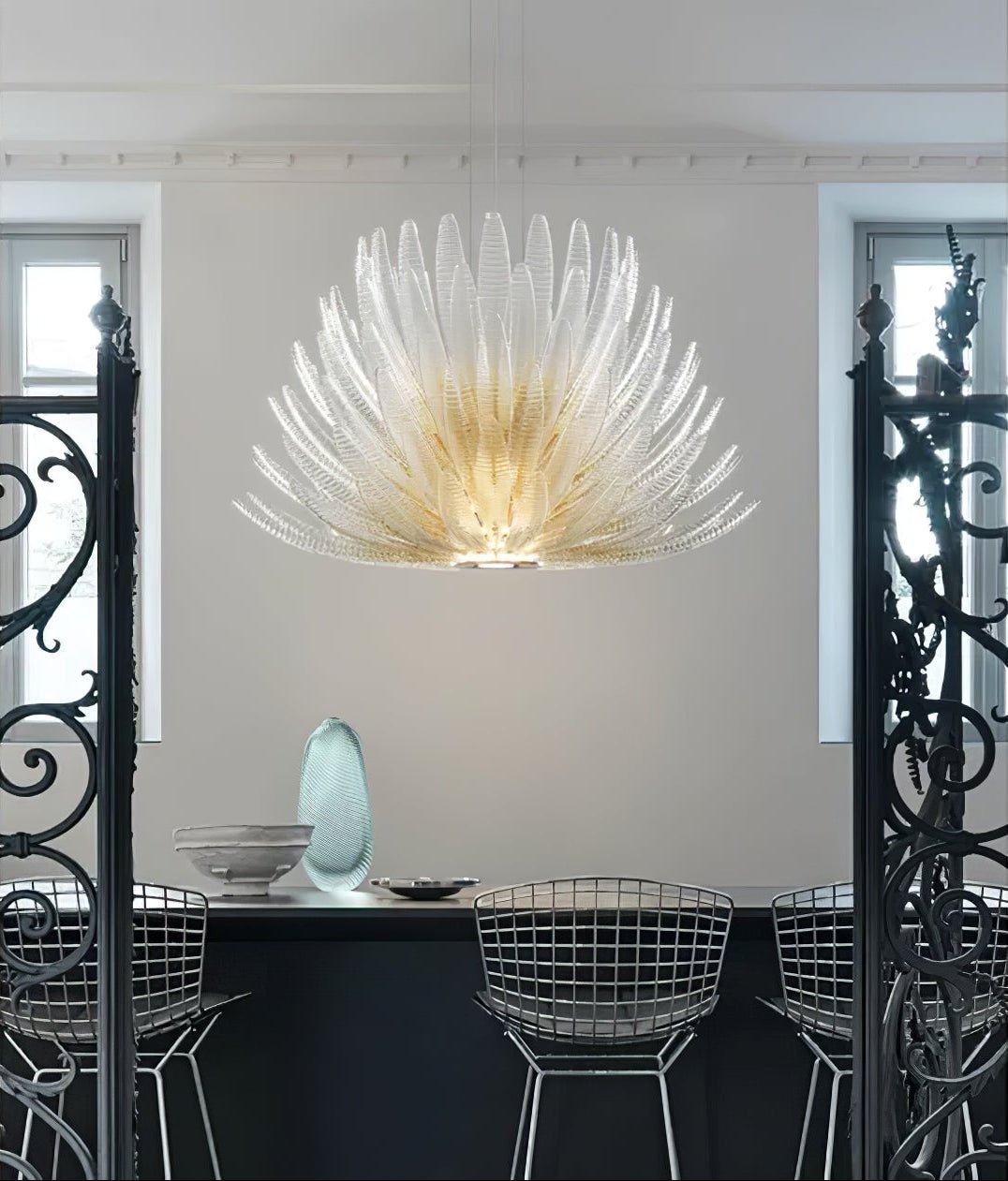 Aurelia Glass Petal Chandelier-Neutral Decor