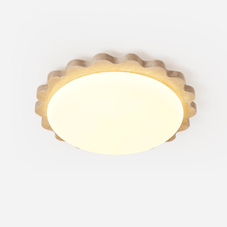 Travertine Scallop Edge Ceiling Light-Neutral Decor