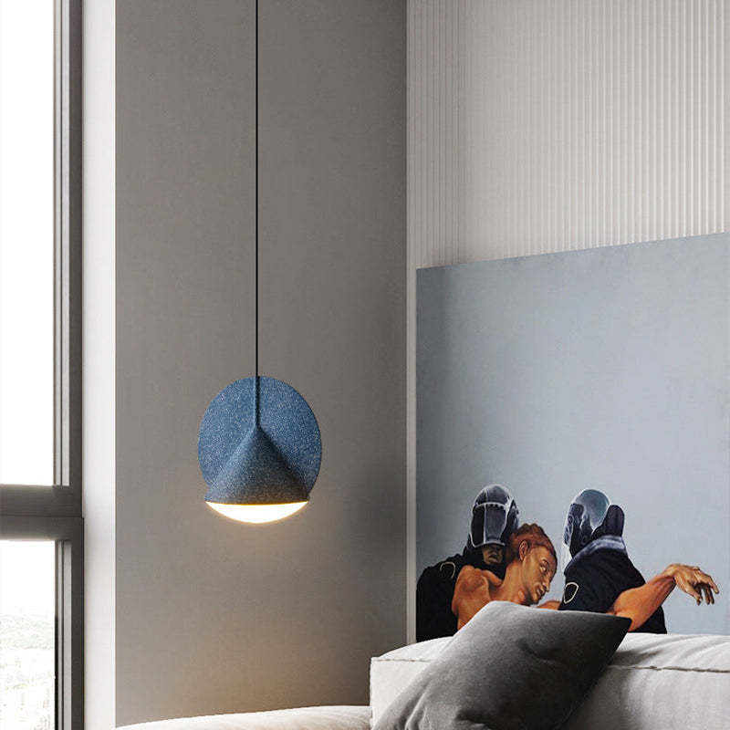Valentina Suspension Dôme Moderne, Résine, Gris/Bleu/Jaune/Orange, Salon