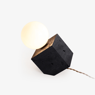 Milo Lampe de Table Minimaliste Travertin Noir