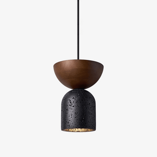 Theo Suspension en Travertin Minimal Noir
