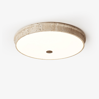 Seriraine Plafonnier Disque Travertin Jaune Minimaliste