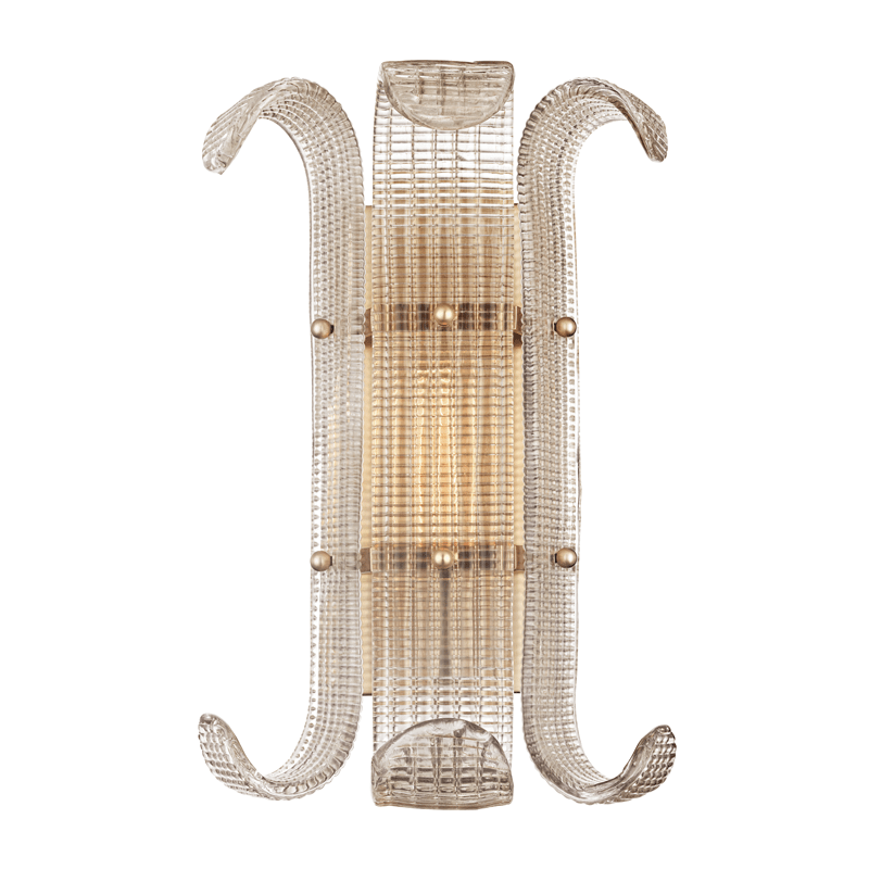 Dara Luxurious Applique Murale en Verre Champagne Texturé Élégant